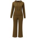 Conjunto Feminino Tricot Modal Capuz Calça Blusa Inverno
