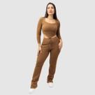 Conjunto Feminino Tricot Modal Inverno Cropped Manga Longa Bico Calça Wide Leg Lançamento Moda Gringa