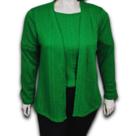 Conjunto Feminino Twin Set em Crochet Manga Comprida Plus Size