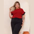 Conjunto Feminino Verão Blusa Manga Curta e Calça Plus Size