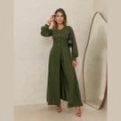 Conjunto Feminino Vestido Longo Com Fenda E Calça Legging