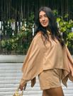 Conjunto Feminino Viscolinho Zoe Tres Peça Blusa Capa Estilo Boho Top Short