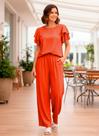 Conjunto Feminino Viscomida Elegante Slim Blusa Manga Curta