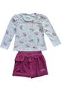Conjunto Festa Short Saia e Blusa Pérolas Princesa Infantil Feminino