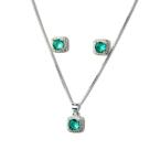 Conjunto Fino Nlux Brilhante Esmeralda Zircônia na Prata 925 Conjunto Fino Nlux Brilhante Esmeralda Zircônia na Prata 925