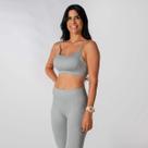 Conjunto Fit Calça E Top Alça Regulavel Cinza Alma Genius