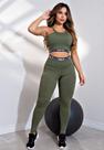 Conjunto Fitness Calça Legging Cintura Alta + Cropped Alcinha Verde com Elásticos Conjunto Fitness Calça Legging Cintura Alta + Cropped Alcinha Verde com Elásticos