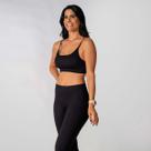 Conjunto Fitness Calça Top Alça Regulavel Preto Alma Genius