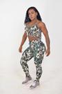 Conjunto Fitness Cintura Alta Camuflado Poliamida Tam Único