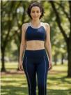 Conjunto Fitness Feminino Azul Top + Legging Esportivo Academia Conjunto Fitness Feminino Azul Top + Legging Esportivo Academia