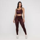 Conjunto Fitness Feminino Calça Legg e Top Bojo Textura Poliamida