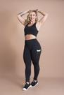 Conjunto Fitness Feminino Calça Legging Cintura Alta Com Bolso Lateral Cirrê Couro e Top Liso Básico Nadador Academia F7 NEW STYLE