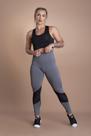 Conjunto Fitness Feminino Calça Legging Cintura Alta Detalhe Na Perna E Top Nadador Liso Básico Moda Treino Academia F7 NEW STYLE