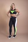 Conjunto Fitness Feminino Calça Legging Recorte Cintura Alta E Top Tela Treino Moda Academia F7 NEW STYLE