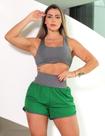 Conjunto Fitness Feminino Running Top com Bojo e Short com Bolsinhos Laterais