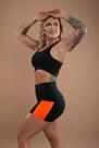Conjunto Fitness Feminino Short Cintura Alta Com Bolso Tela E Top Nadador Liso Academia Treino Corrida F7 NEW STYLE