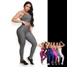 CONJUNTO Fitness Feminino TOP ALÇA FINA + Calça LEG BÁSICA Sports Treino Tecido Premium 877