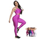 CONJUNTO Fitness Feminino TOP ALÇA FINA nadador + Calça LEG BÁSICA Sports Treino Premium 877 Tamanho:PCor:RosaGênero:F