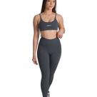 Conjunto Fitness Feminino Top e Legging Cinza Metal Suplex Poliamida