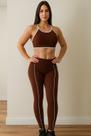 Conjunto Fitness Feminino Top + Legging Marrom Tamanho Único Conjunto Fitness Feminino Top + Legging Marrom Tamanho Único