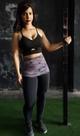 Conjunto fitness fit estampada riscos pretos (calça+croop)