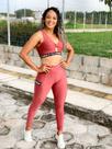 Conjunto fitness laura suplex com elastano estampa (short+top)