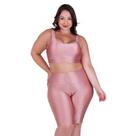 Conjunto Fitness Plus Size Top com Bojo Removível e Bermuda Cintura Alta 3D- c12 CONJUNTO BRUNA