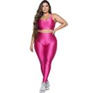 Conjunto Fitness Plus Size Top e Calça New Zig 3D Bella Fiore Alta Compressão Academia Musculação