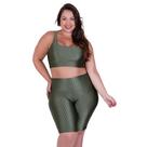 Conjunto Fitness Plus Top Com Bojo Removível Bermuda Cintura Alta 3D -c12 BRUNA Conjunto Fitness Plus Top Com Bojo Removível Bermuda Cintura Alta 3D -c12 BRUNA