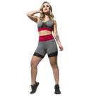 Conjunto Fitness Short E Top Com Detalhe Em Tela Academia Vinho