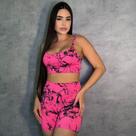 Conjunto Fitness Short E Top Com Sustentação Levanta Bumbum Esporte Blackout Premium