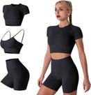 Conjunto Fitness Short e Top Sem Bojo Roupas Femininas Academia Ginástica Ciclista