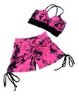 Conjunto Fitness Tie Dye Short Empina Bumbum + Top Bojo