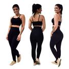 Conjunto Fitness Top + Calça Legging em Suplex Poliamida