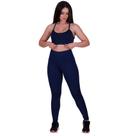 Conjunto Fitness Top e Calça Legging Suplex Lisa Academia Ana e Debi