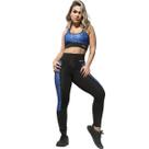 Conjunto Fitness Top E Legging Sublimado Azul WarFit