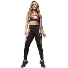 Conjunto Fitness Top E Legging Sublimado Print Marrom WarFit