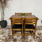 Conjunto Fixo 110x70 Mesa com 4 Cadeiras Estofadas