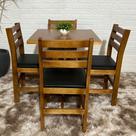 Conjunto Fixo 70x70 Mesa com 4 Cadeiras Estofadas