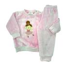 Conjunto Fleece com Bordado Quentinho Peluciado Para Bebê