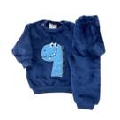 Conjunto Fleece com Bordado Quentinho Peluciado Para Bebê