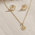 Conjunto flor - banhado a ouro Conjunto flor - banhado a ouro