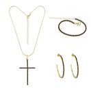 Conjunto Folheado a Ouro 18K com Strass - Estilo Elegante Conjunto Folheado a Ouro 18K com Strass - Estilo Elegante