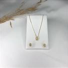 Conjunto Folheado Oval Cravejado com Micro Zircônia Conjunto Folheado Oval Cravejado com Micro Zircônia