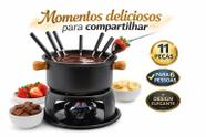 Conjunto Fondue 11 Peças Para 6 Pessoas Preto fondue presente