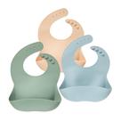Conjunto Food Bibs Moonkie de 3 silicone à prova d'água sem BPA