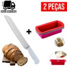 Conjunto Forma de Pão de Silicone e Faca de Pão Aço Inoxidável Forma de Bolo e Facas para Cozinha Profissional