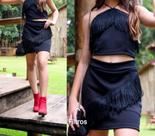 Conjunto franja preto