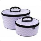 Conjunto Frasqueira Oval Lilás Zig Zag Dmoreno 2 Unidades