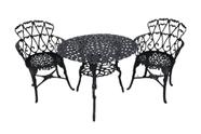 Conjunto Fundido Jardim Varanda Viena com Mesa de 80cm e 2 Poltronas Confortáveis em Várias Cores